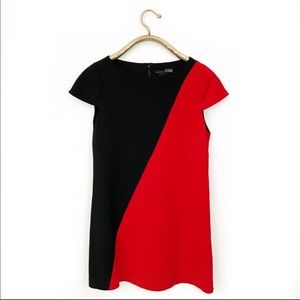 Alice + Olivia Employed Red Black Block Dress